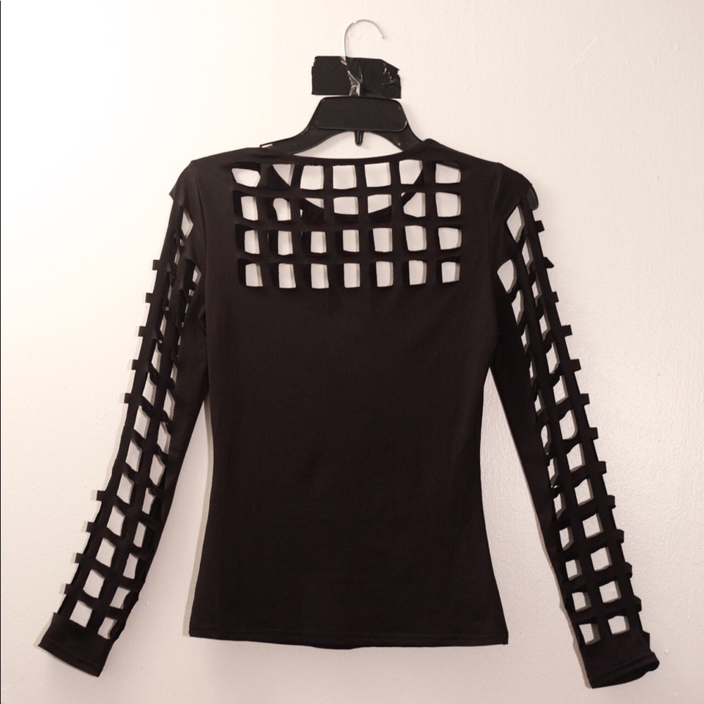 Square Cut Out Long Sleeve Shirt